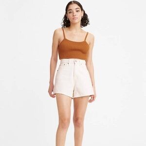 Levi's High Loose High Waisted jeans shorts in Light Cream
